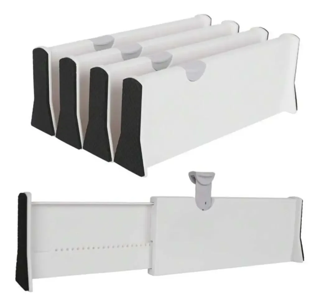 Kit 3 Organizadores Divisor De Gaveta Multiuso Ajustável Branco