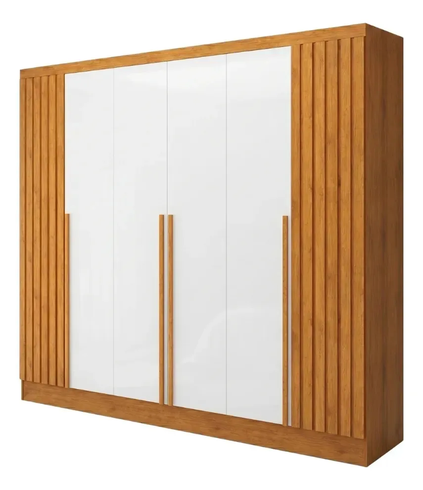 Guarda Roupas Casal 6 Port4 Gav Ripado Branco