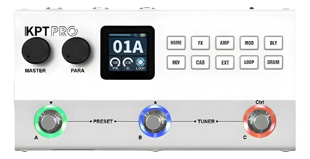 Pedaleira Guitarra Efeitos Yuimer Kpt Pro Branco