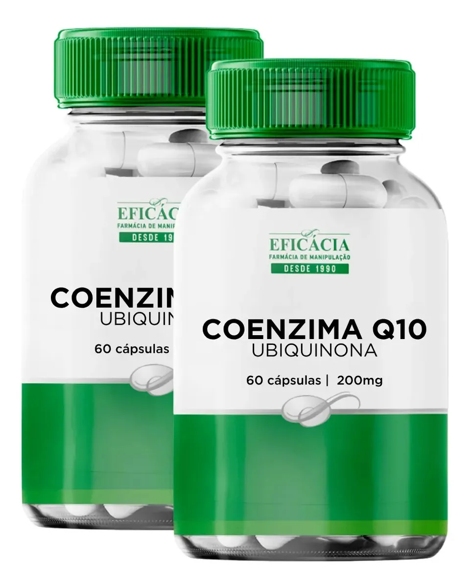 Coenzima Q10 200mg 120 Cápsulas Farmácia Eficácia Sem Sabor