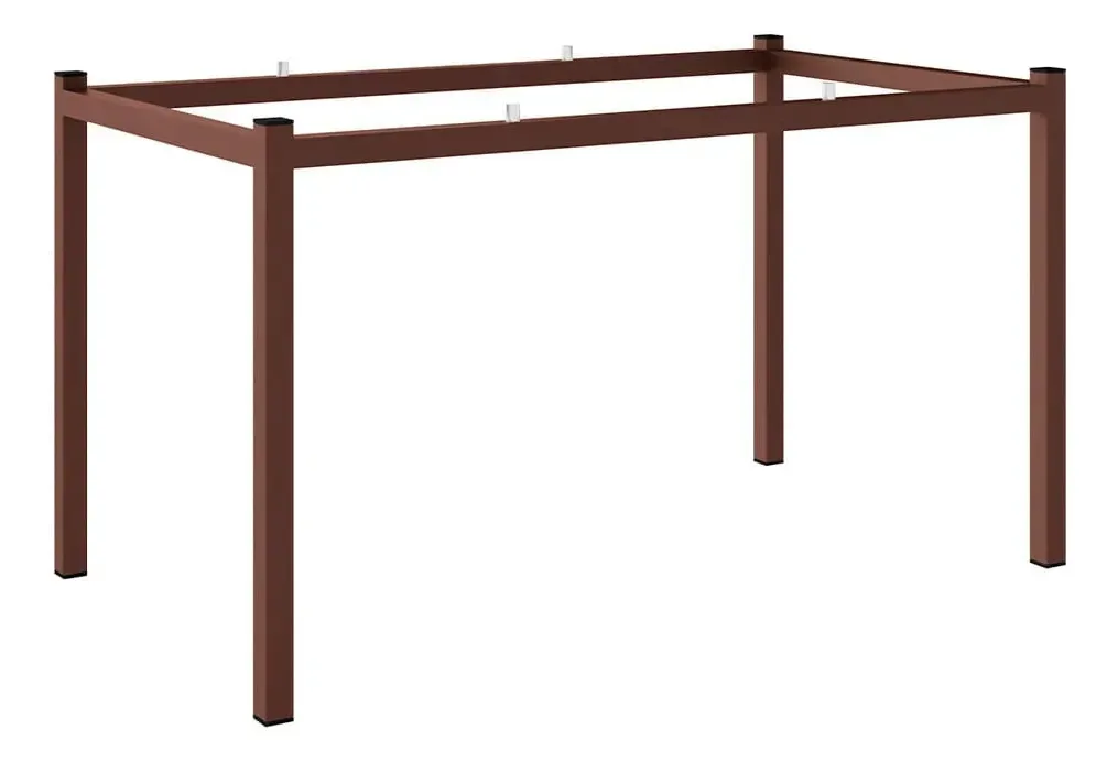 Base De Mesa Retangular Fabone Alexa Para Tampo De Vidro Cobre