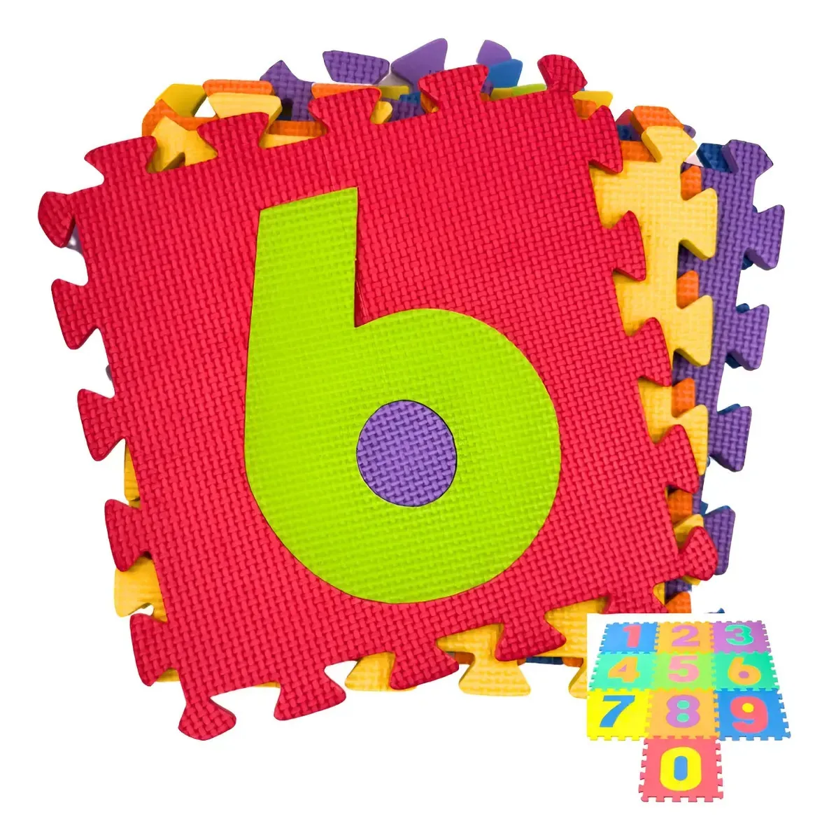 Kit 10 Piso Borracha Tapete Eva Infantil Numeros Colorido Colorido Numérico