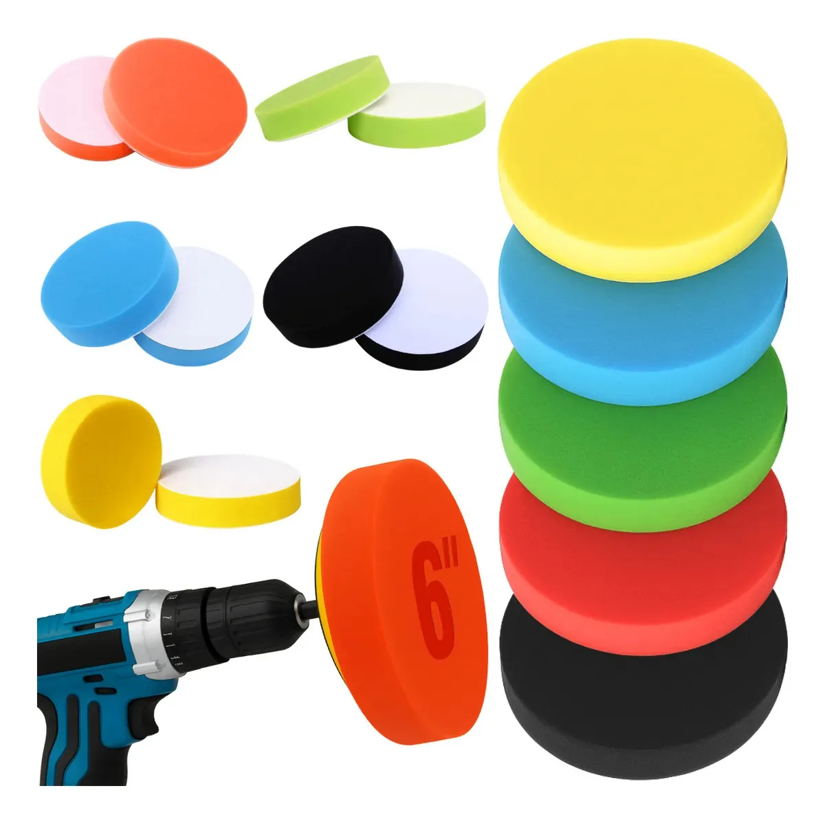 Kit 5 Boinas Disco 6 Pol 150mm Polimento Automotivo 3 Níveis