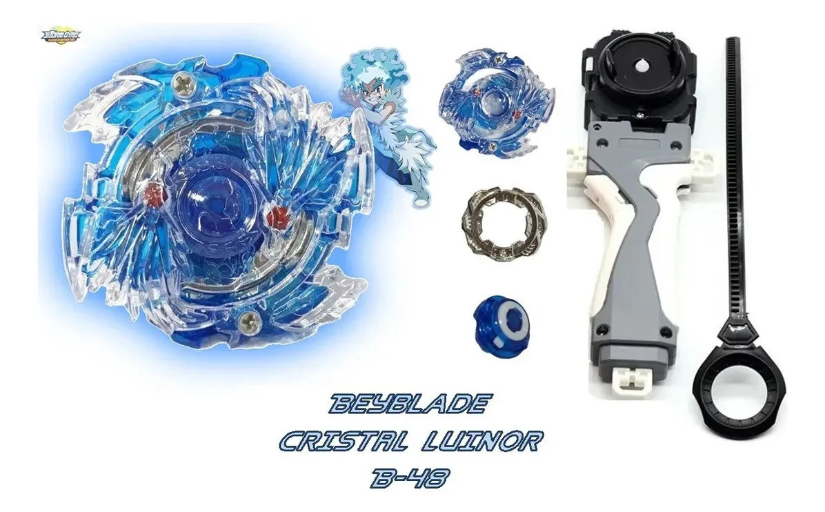 Beyblade Burst Cristal Luinor Lançador Grip Azul/transparente