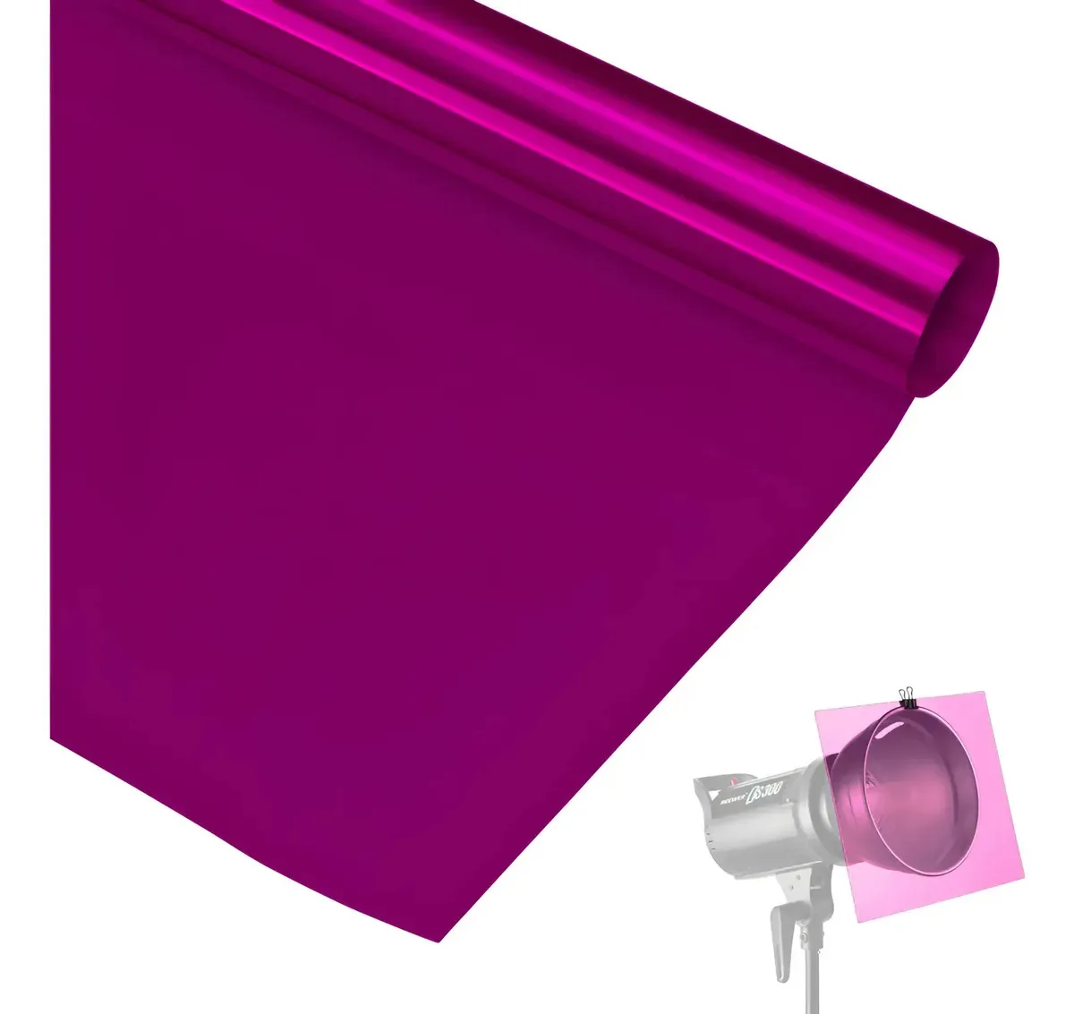 Filtro de Gelatina Selens Rosa #208 para Iluminação e Estúdio