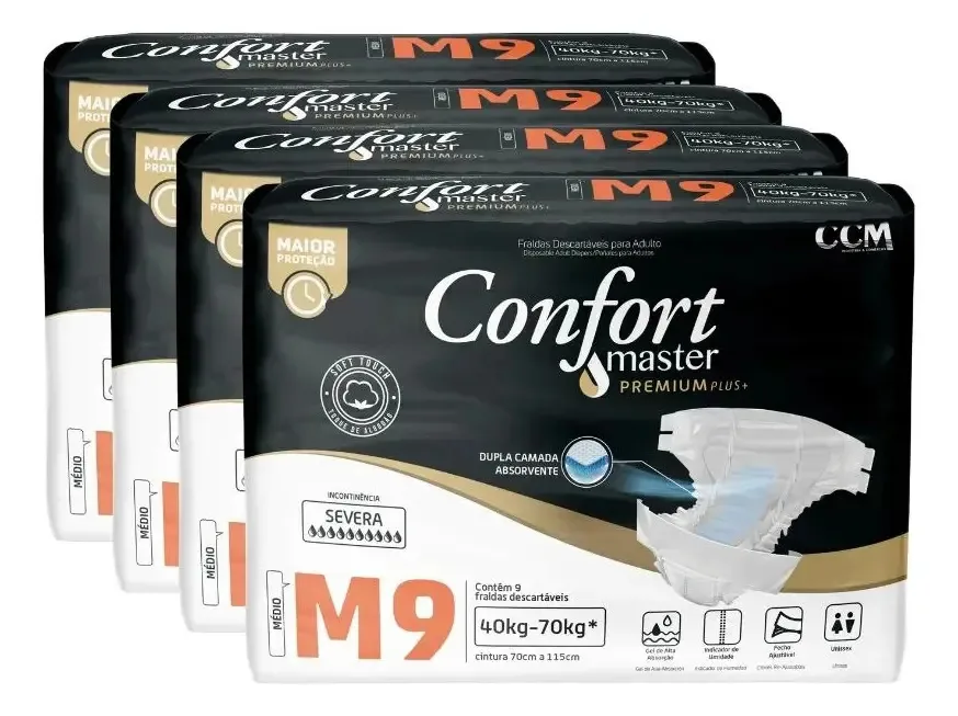 Fraldas para adultos descartáveis Confort Master Premium Regular XG x 10 u