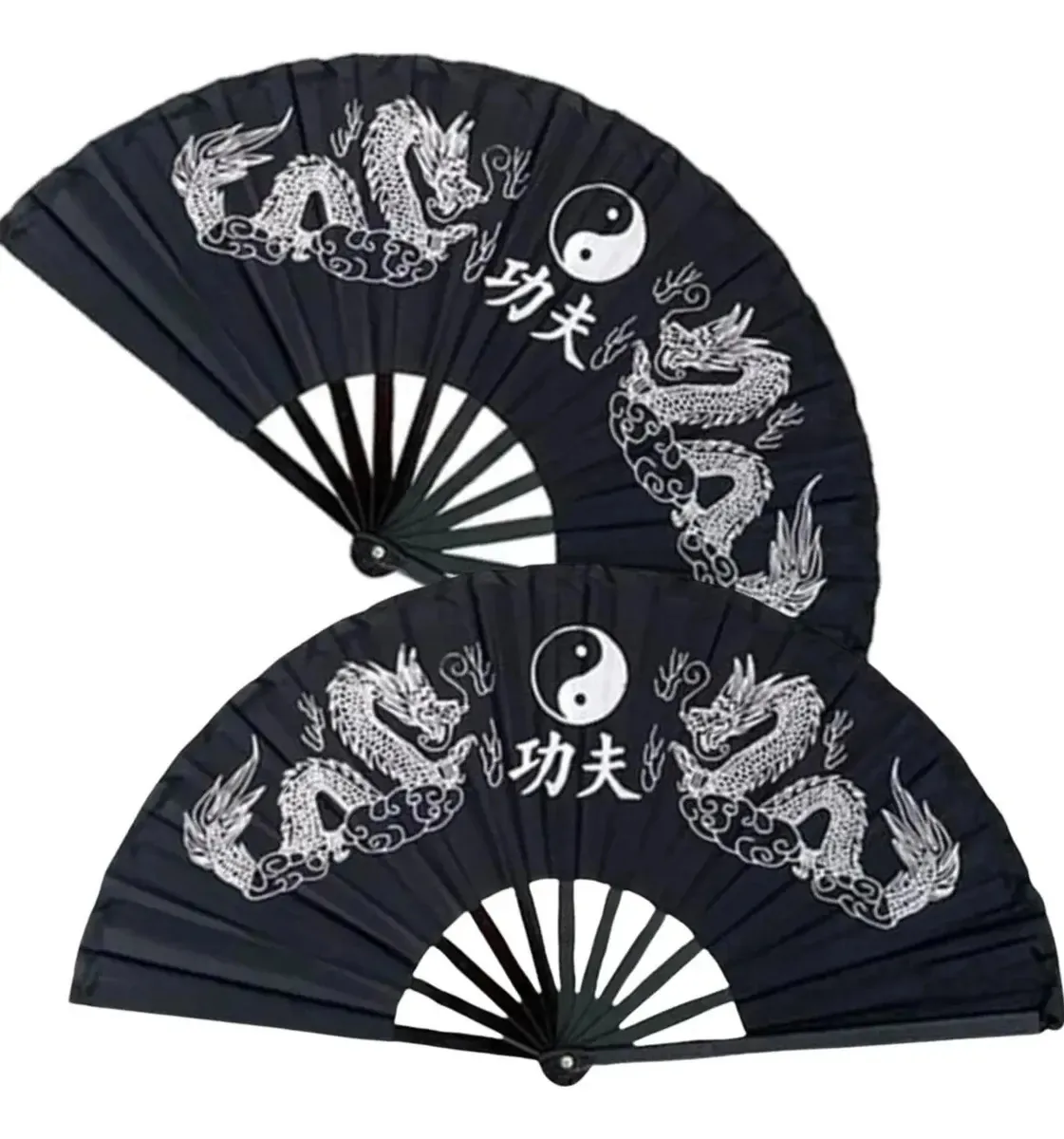 Leque Dragão Preto Dança Kung Fu Chinês Japonês Show 2024