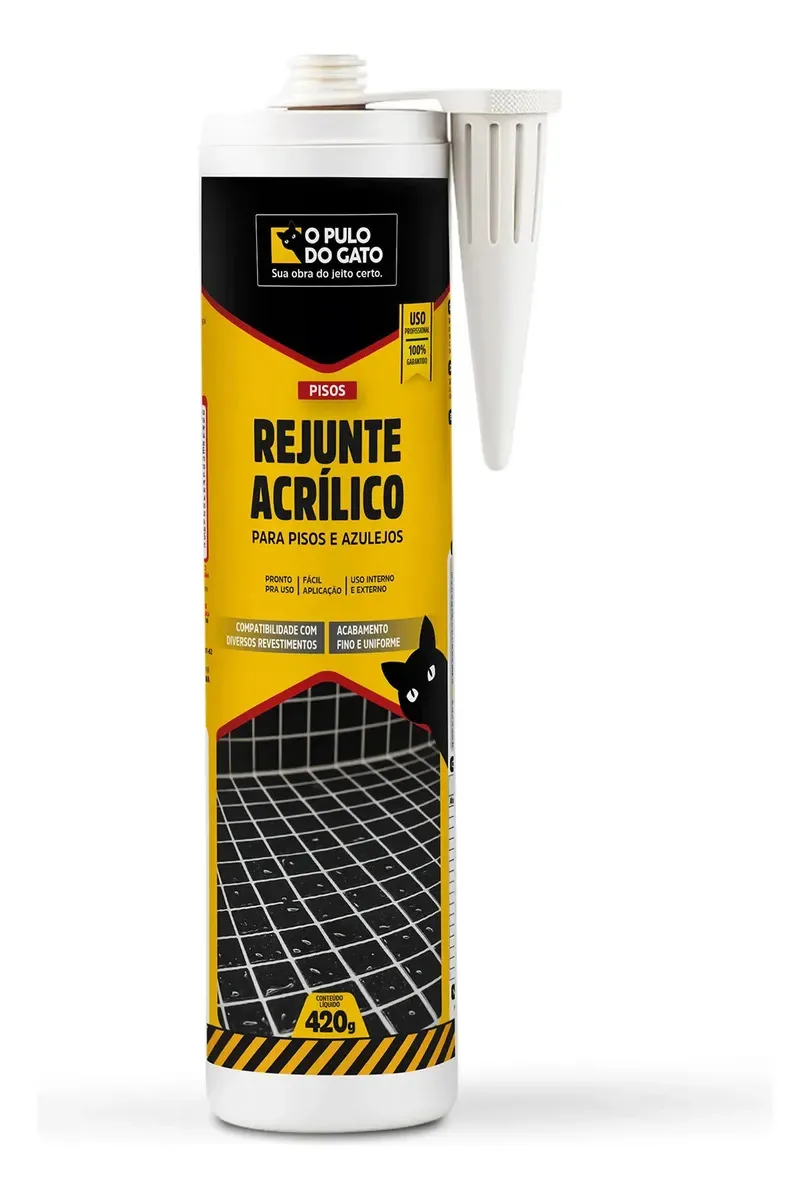 Rejunte Acrílico 420g Cinza - Pulo Do Gato