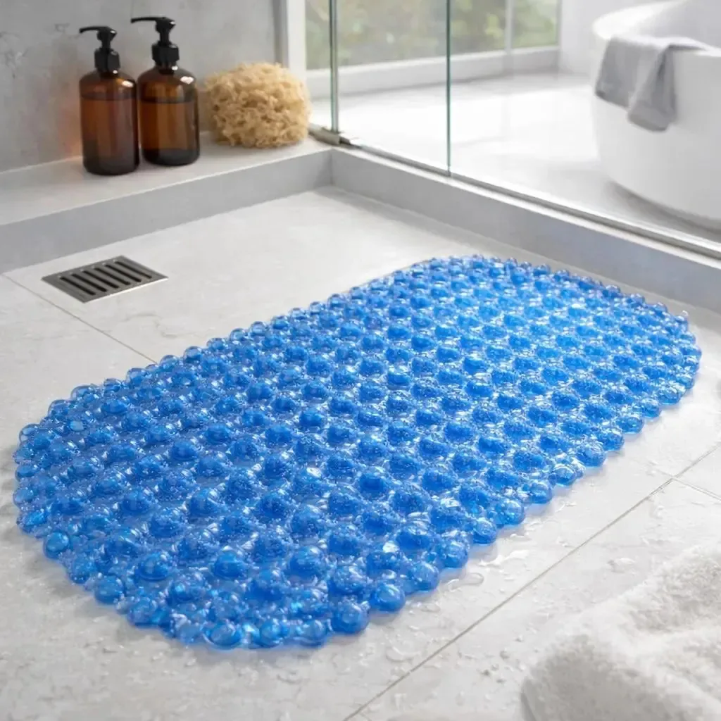 Tapete Para Box De Banheiro Chuveiro Antiderrapante Ventosas Azul