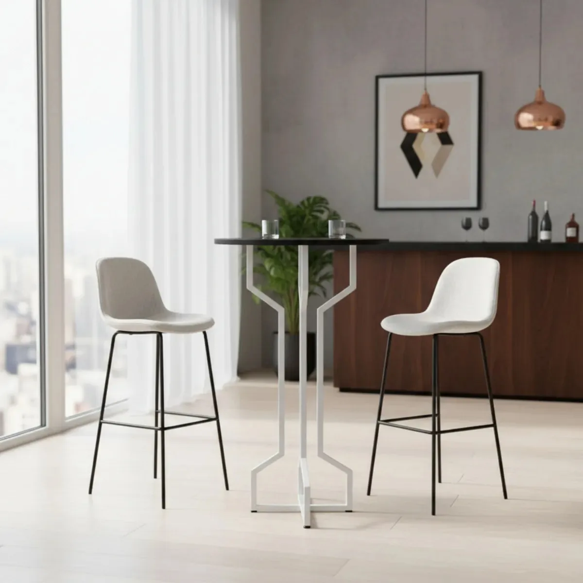 Base De Mesa Bistrô Quebec Para Tampos De Madeira Branco