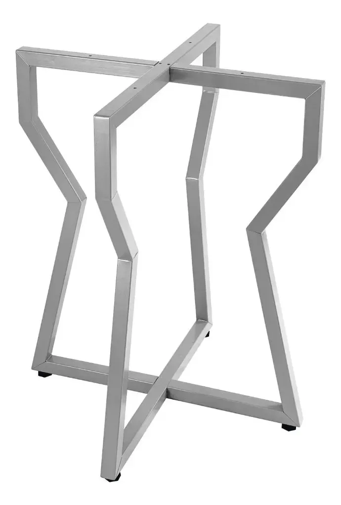 Base De Mesa Pequim Para Tampos De Madeira Até 100x100cm Prateado