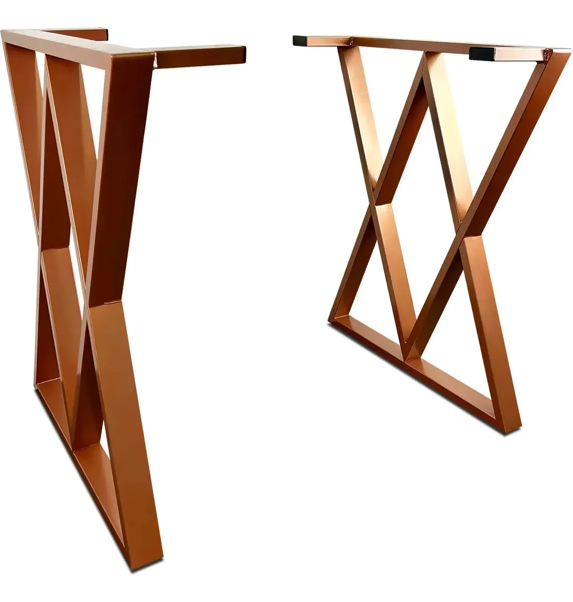 Base De Mesa Para Tampos De Madeira Design Industrial Sveg Cobre