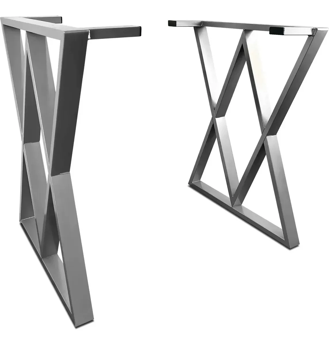 Base De Mesa Para Tampos De Madeira Design Industrial Sveg Prateado