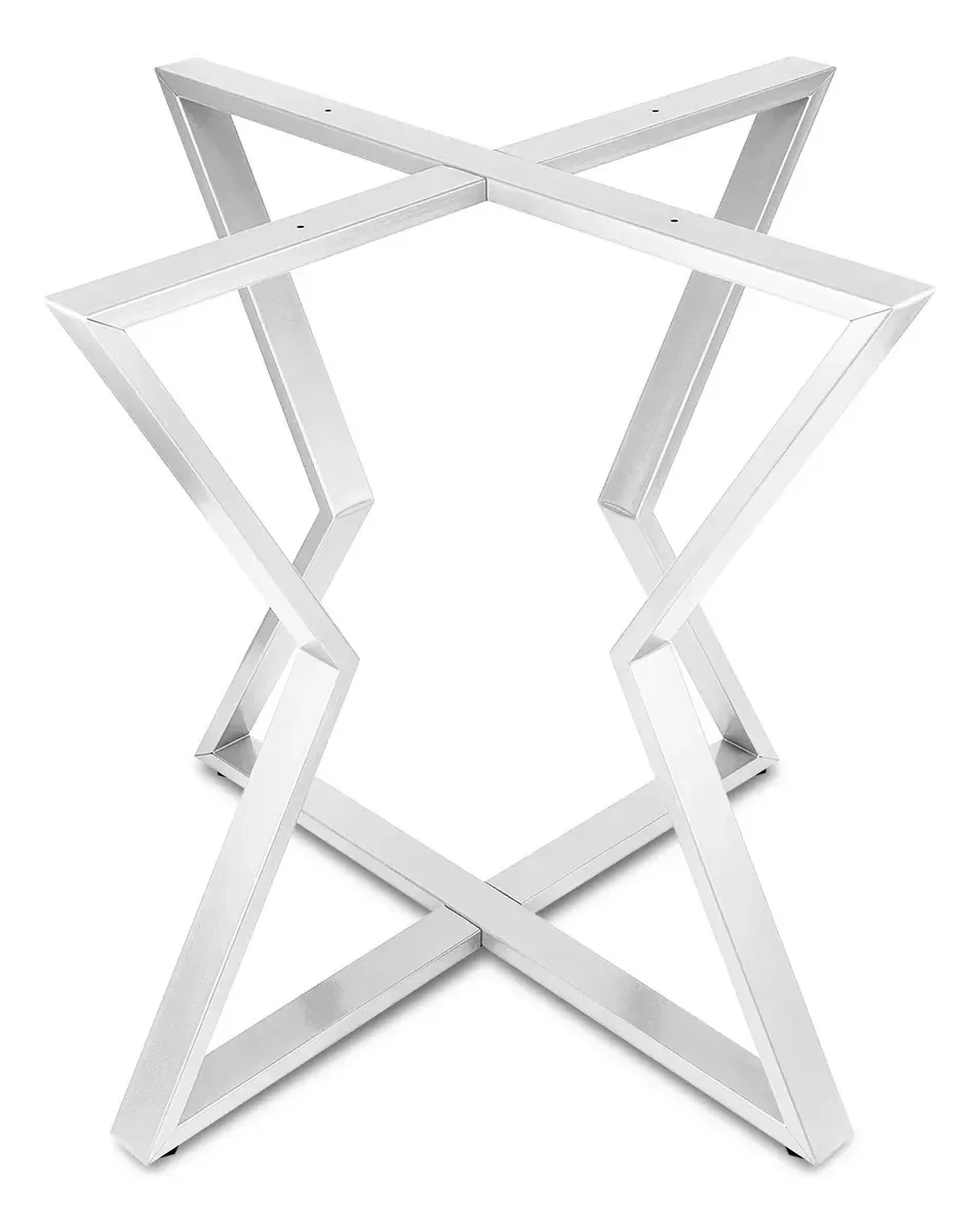 Base De Mesa Stelar Premium Para Tampos Madeira Pedra Vidro Branco