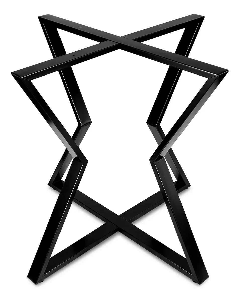 Base De Mesa Stelar Premium Para Tampos Madeira Pedra Vidro Preto