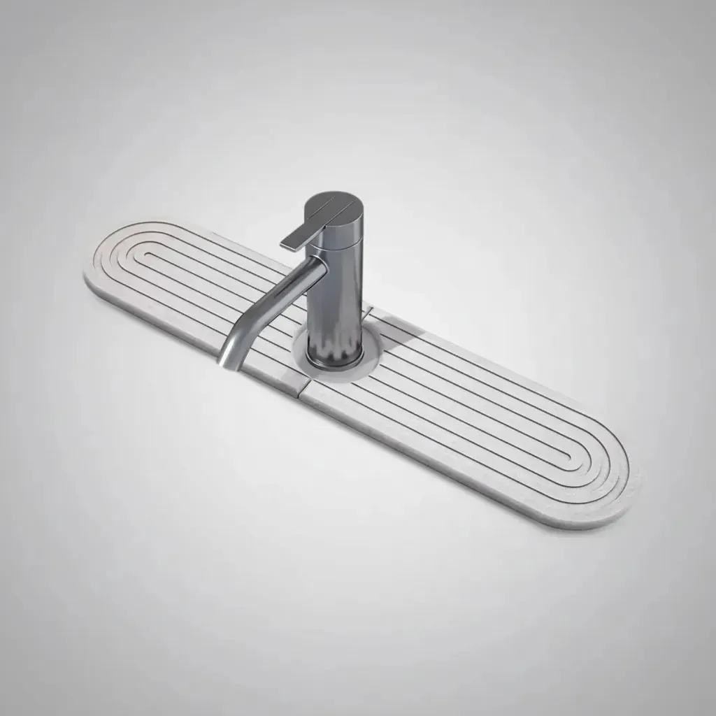 2 Bandejas Para Pia Em Pedra Lavabo Cozinha 45cmx10cmx0,9cm Cinza
