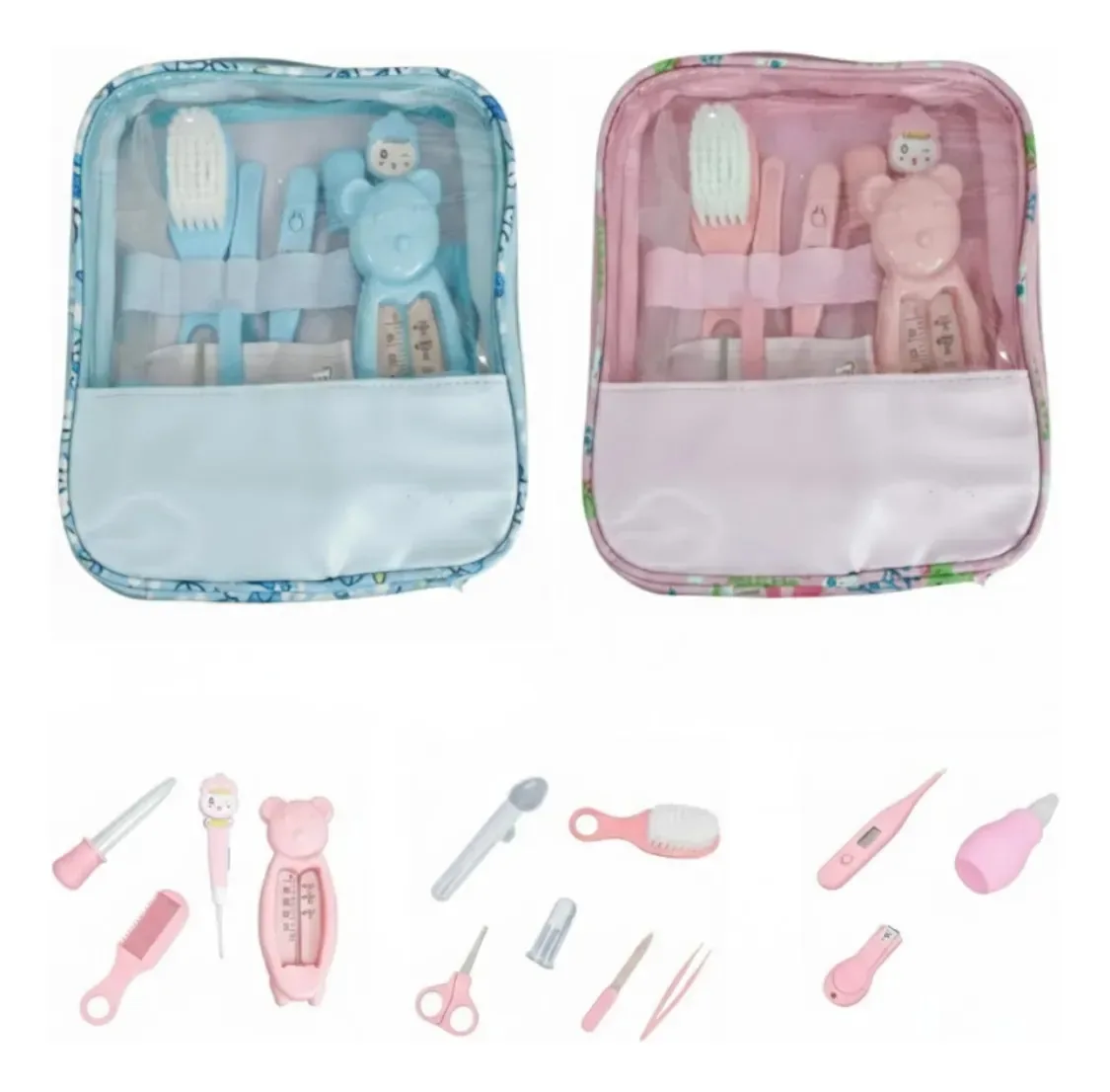 Kit Higiene E Cuidado Bebê 13 Peças Para Recém-nascido Rosa