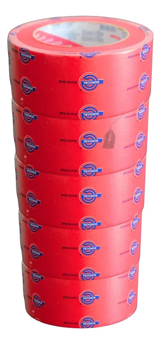 Kit 5 Fitas Crepe Automotiva Resistente 50x50m Eurocel