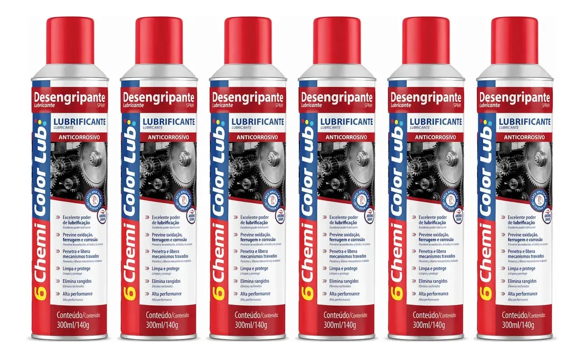 Óleo Spray Desengripante Lubrificante Motos/carros Uso 6 Un Incolor