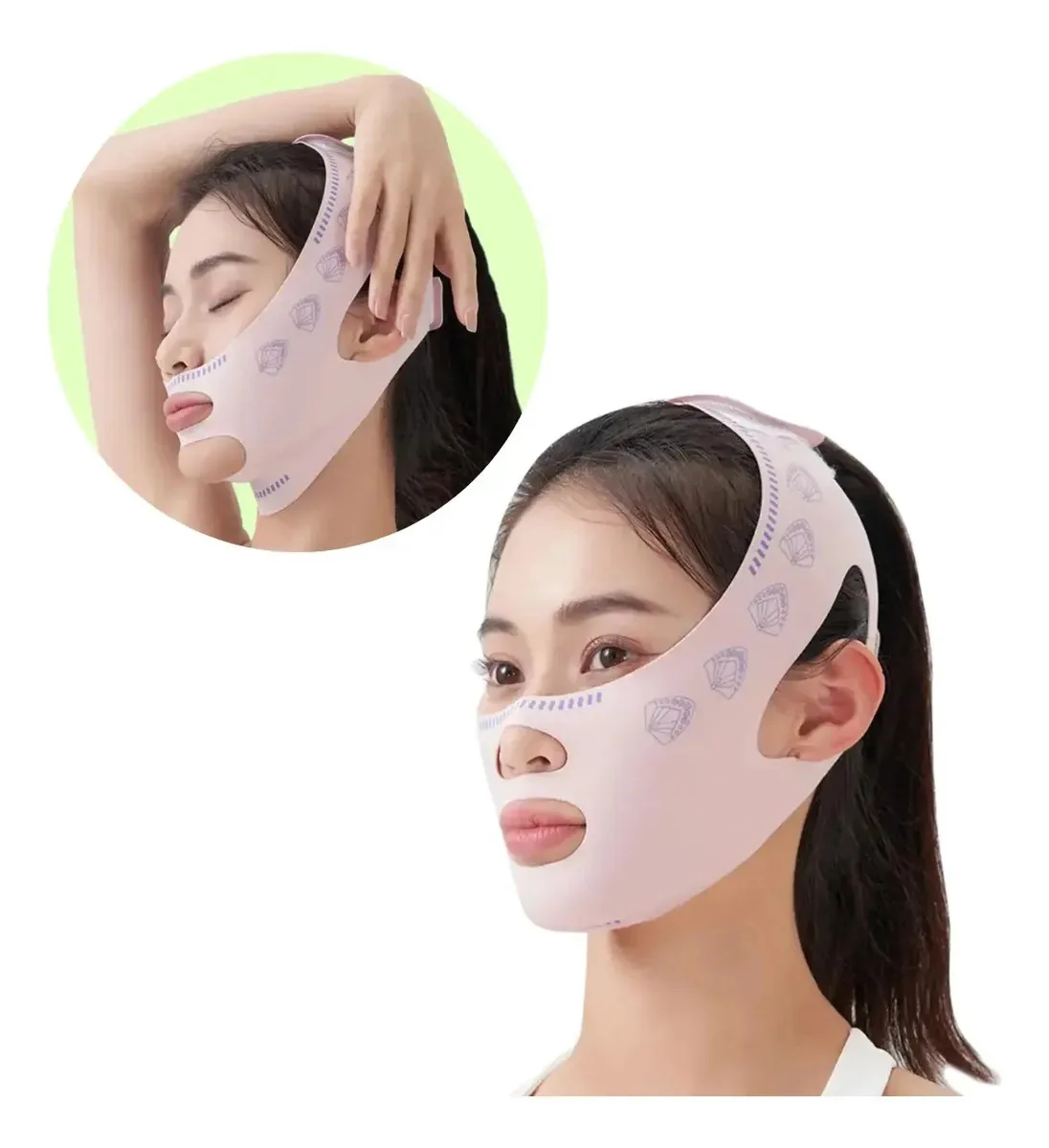 2 Máscaras Facial Efeito Lifting Papada Antirrugas Skin Care