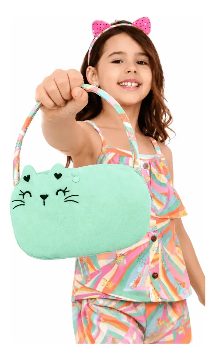 Bolsa Infantil Menina Entre Cores Alphabeto Verde