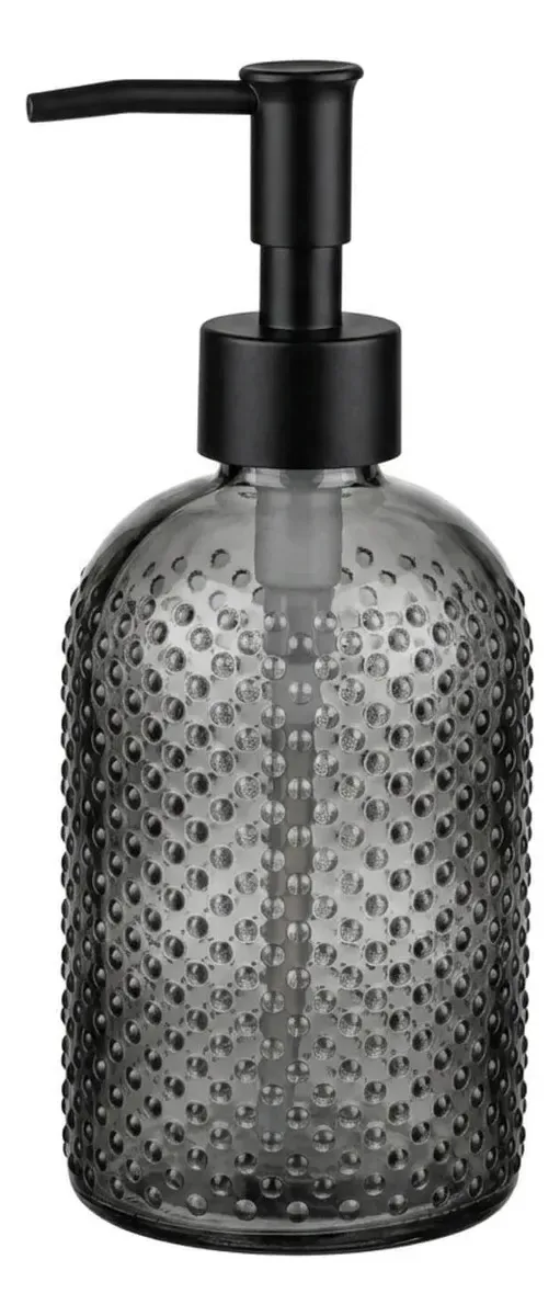 Dispenser Porta Sabonete Líquido Vidro 400ml 7070 Cinza
