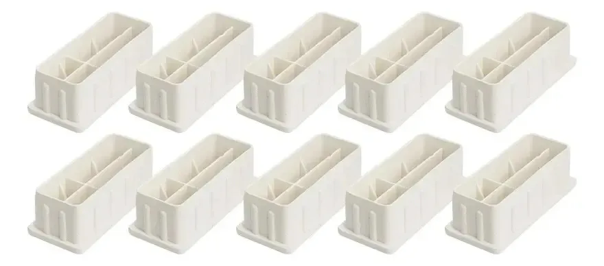 24 Ponteiras Pés E Tampas Interna Tubo Perfil Metalon 7x3cm Cor Branco