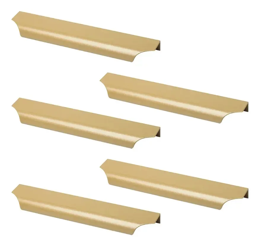 5 Peças Puxadores Florença De Quarto Móveis Cozinha 12,8cm Cor Ouro Lisa