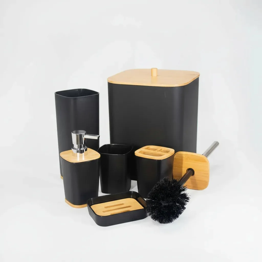 Kit Acessórios Para Banheiro Jvg - Linha Completa Cor Preto