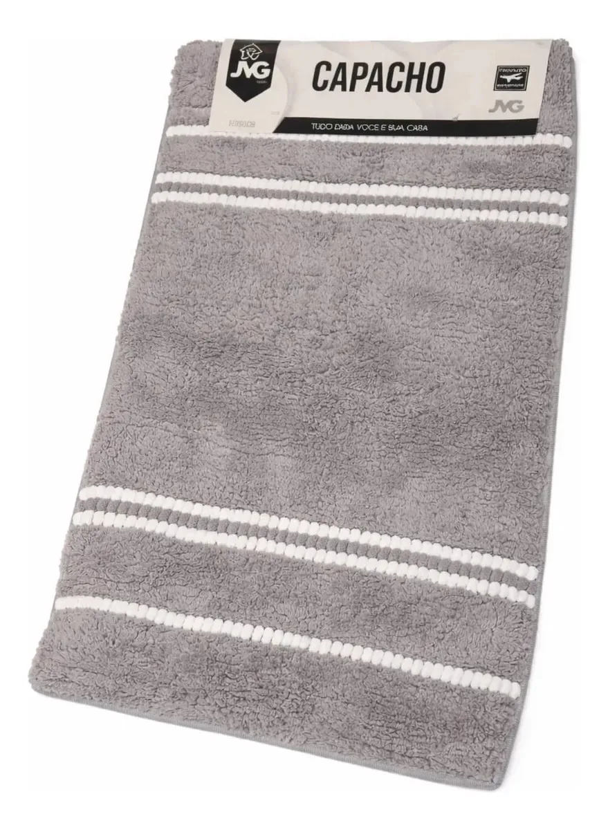 Tapete Banho 40x60cm Grego Antiderrapante Jvg Cinza