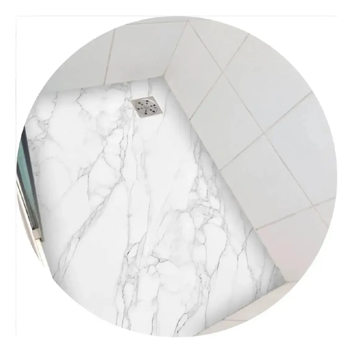 Adesivo Piso Box Banheiro Mármore Calacata + Kit Instalação