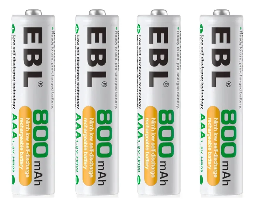 Pilhas Aaa Recarregáveis Ebl 800mah Ni-mh 4 Peças