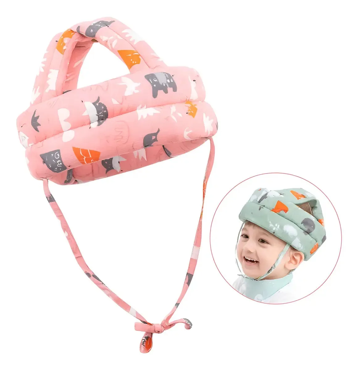 Capacete Segurança Proteção Cabeça Bebê Chapeu Infantil Rosa