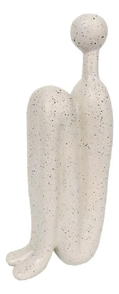 Escultura Sentada Tuut Decorativo Bege