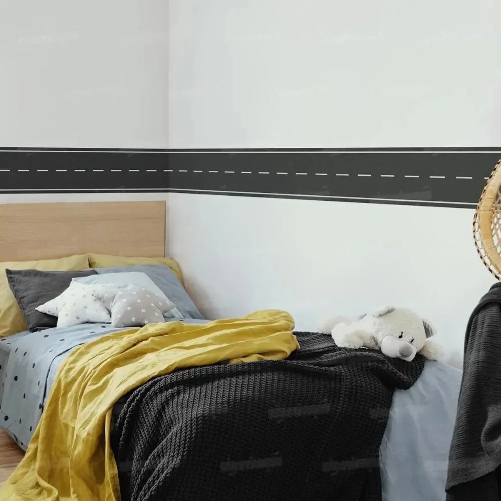 Faixa Adesiva de Vinil Infantil para Quarto do Bebê – Modelo Estrada