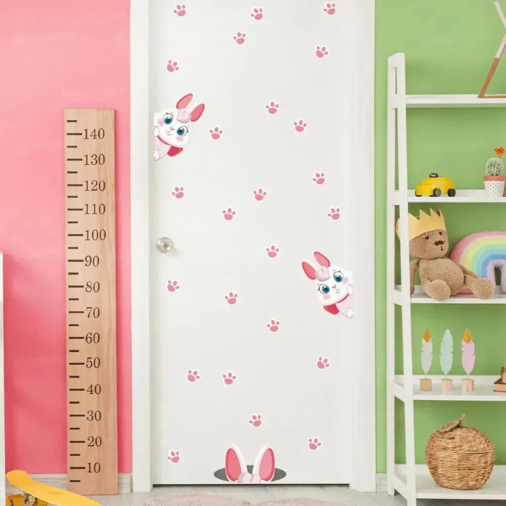 Adesivos Parede Páscoa Coelhos E Patinhas Colorido
