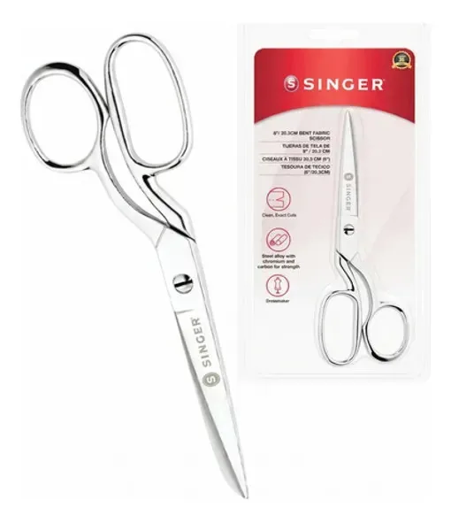 Tesoura Singer Aço Carbono Forjado 20.3cm Costura Prateado