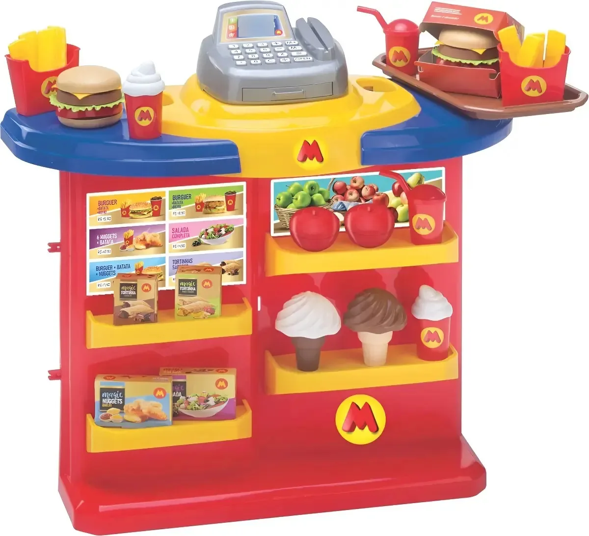 Mini Hamburgueria Infantil Caixa Registradora Mercadinho Inf Vermelho