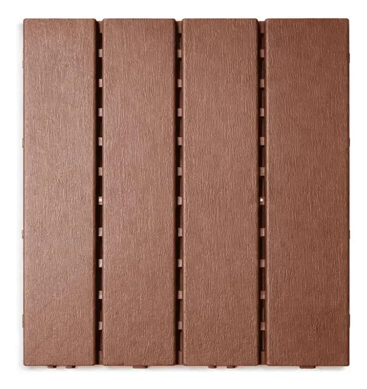 Kit 1m² Deck Modular Madeira Plástica 30x30 Cm Encaixe Fácil Cor Marrom