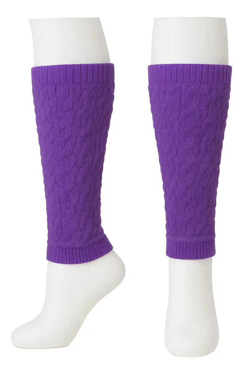 1 Par De Meia Polaina Academia Fitness Aeróbica Cores Ballet Cor Roxo Desenho do tecido Lisa Tamanho Único