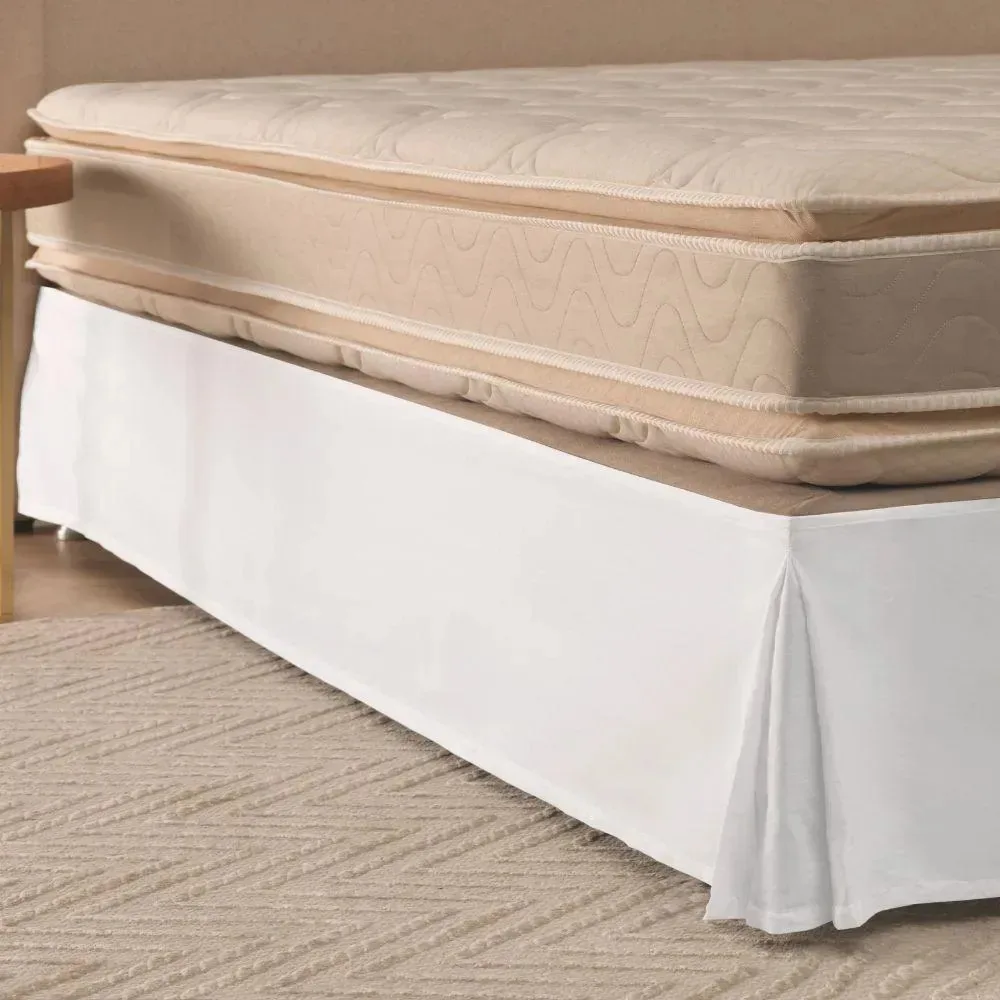 Saia Para Cama Box Com Elástico Solteiro Mila Branco U