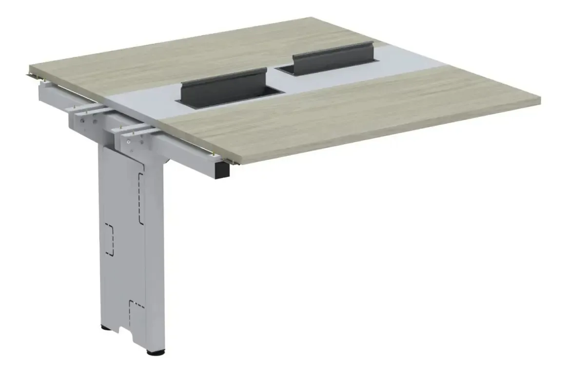 Complemento De Mesa Plataforma Para Coworking Para 2 Pessoas Nogueira Casablanca/cinza
