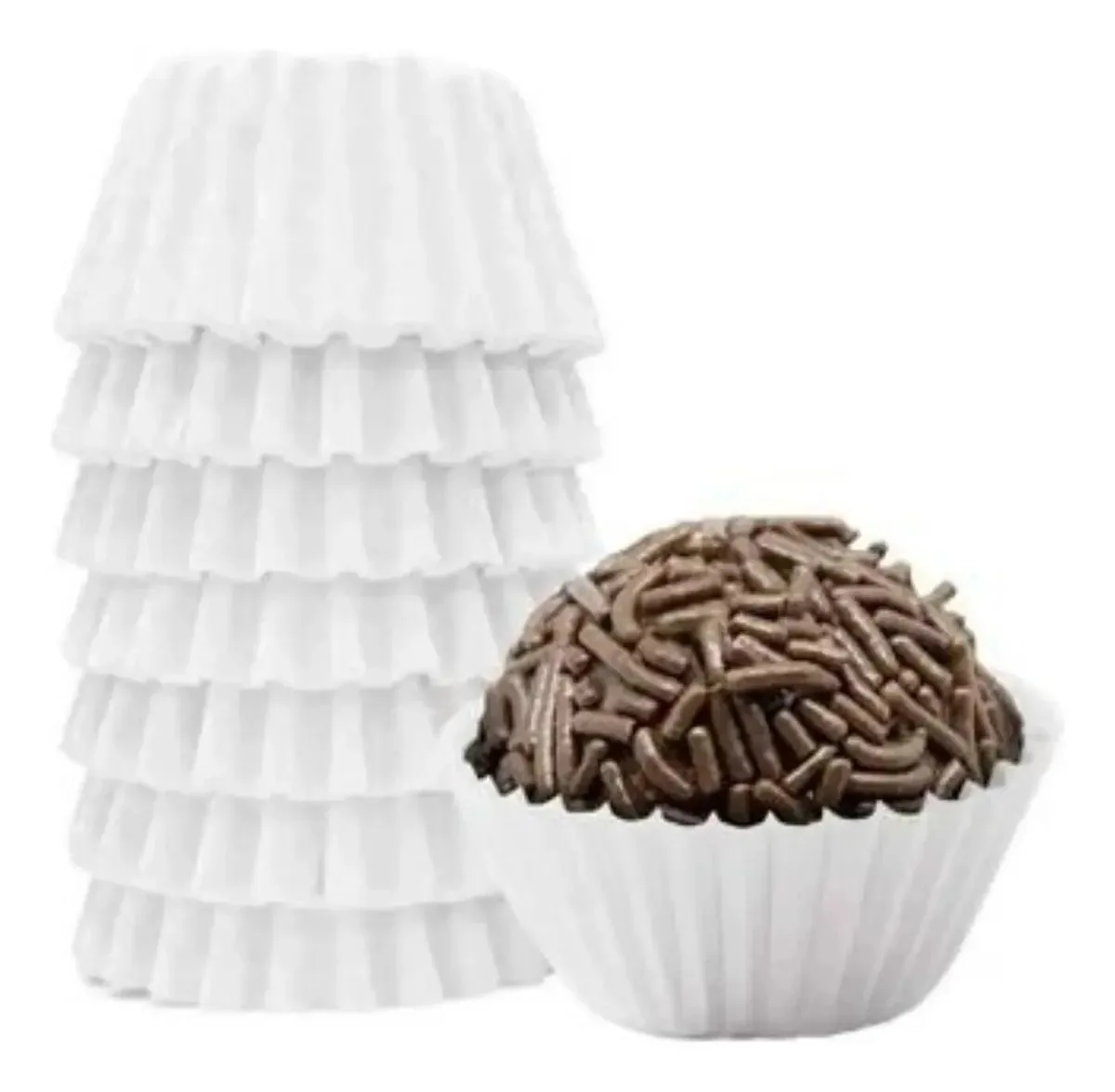 1000 Forminhas N5 De Papel Impermeável Forneáveis Brigadeiro Cor Branca