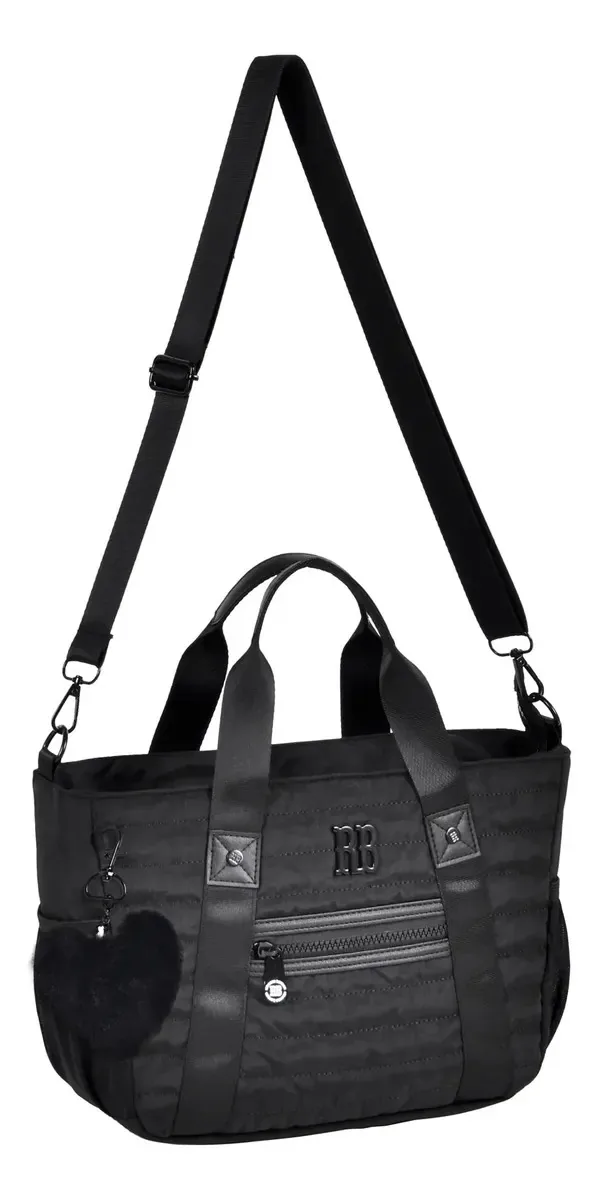 Bolsa Tiracolo E Transversal Rebecca Bonbon Passeio Casual Acambamento dos ferragens Preto Cor Preto Correia de ombro Preto