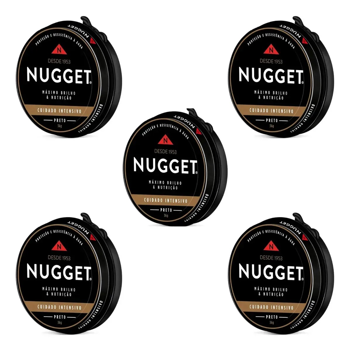 Kit 5 Cera Em Pasta Nugget 36g Preto