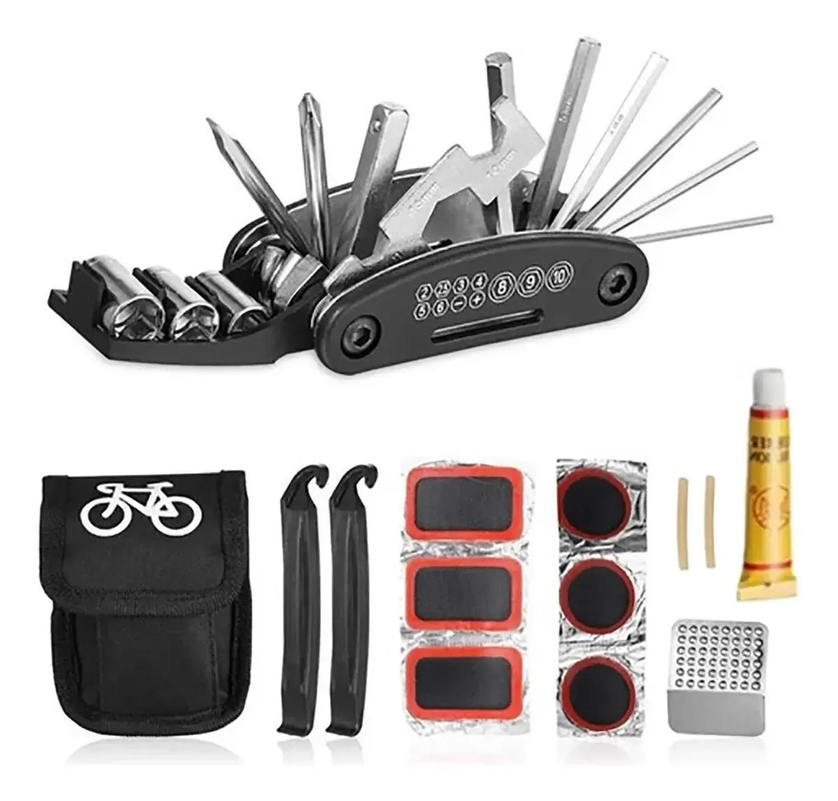 Kit Ferramentas Para Bike Com Bolsa Chaves Para Bicicleta