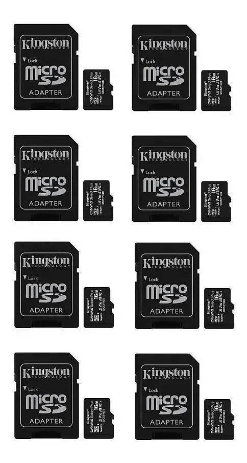Kit 8 Cartoes De Memoria Microsdhc 16gb Canvas Select Plus