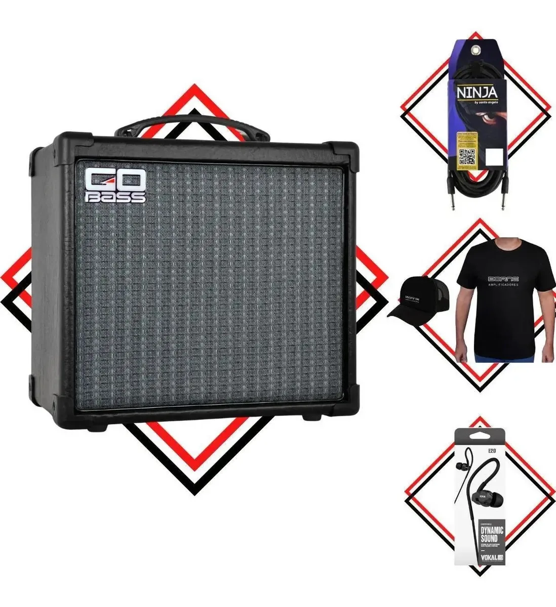 Amplificador Baixo Borne Gobass Gb100 + Kit