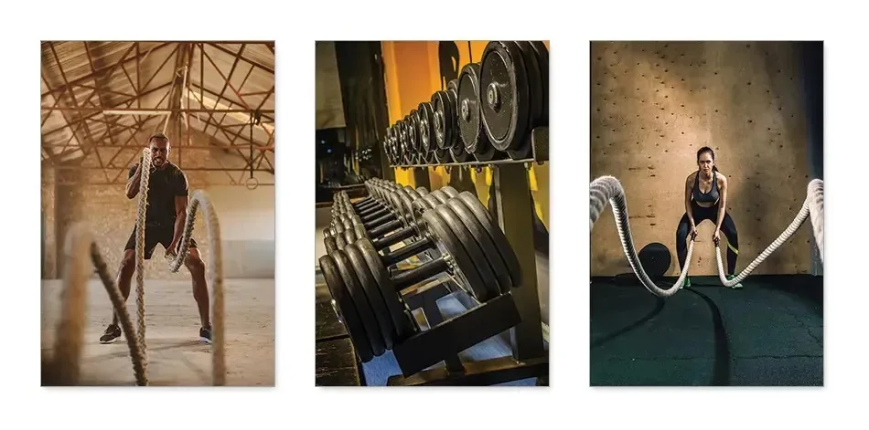 Kit 3 Quadros Decorativos Academia Fitness Musculação 0042