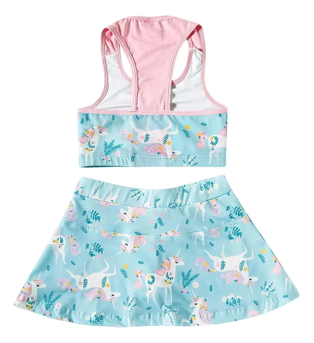 Moda Praia Tip Top Feminino Bebê Até 4 Anos Conjunto Unicórnio Azul 3t